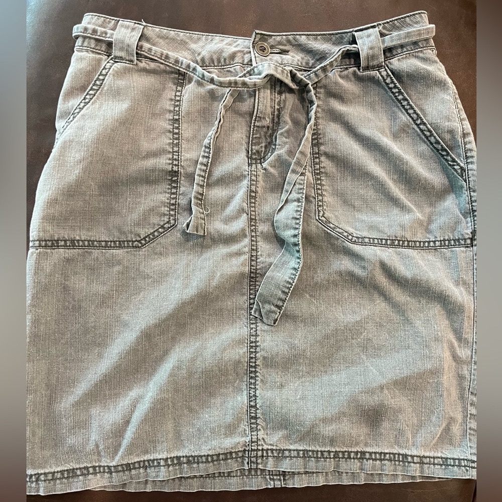 Gray Denim Skirt